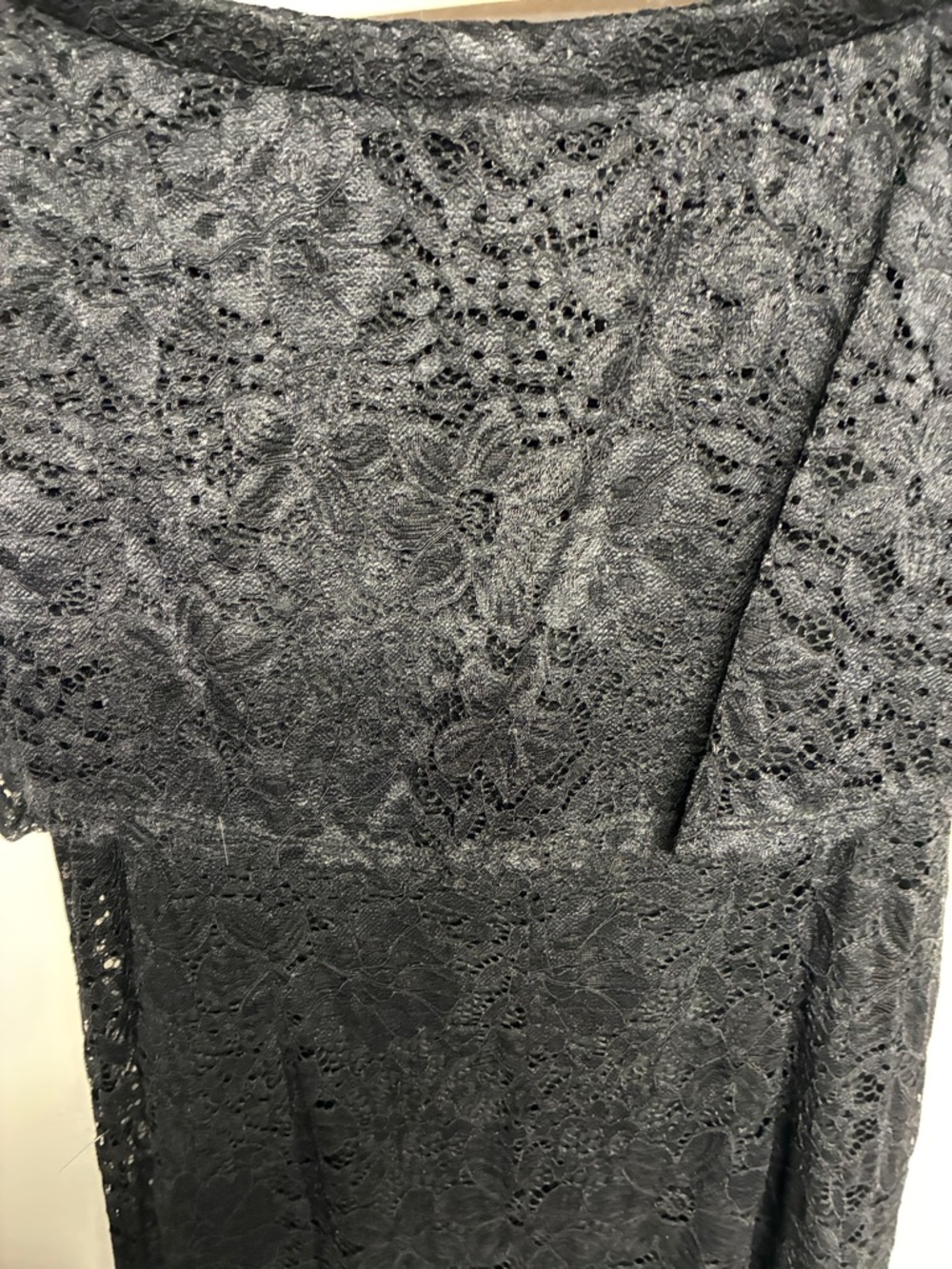 Ellen Weaver Black Lace Maxi with Draped Capelet - Picture 9 of 12